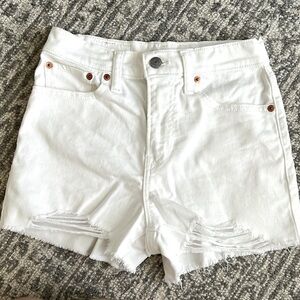 Levi’s high rise shorts- white distressed